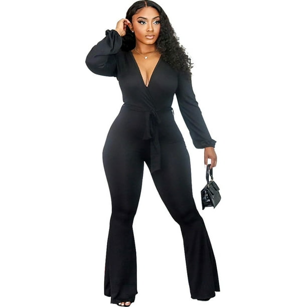 SUMMER Fashion Women Bell-bottom Casual Club Party Suspender Trousers Jumpsuits